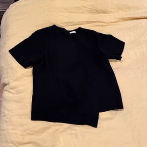 Argent Black Asymmetrical Short-Sleeve Top – Size 8 (Workwear)